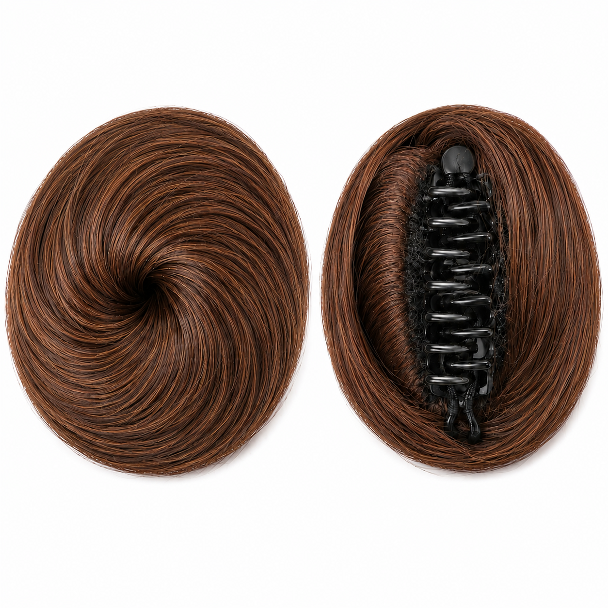 CLAW CLIP DONUT BUN (RED BROWN)
