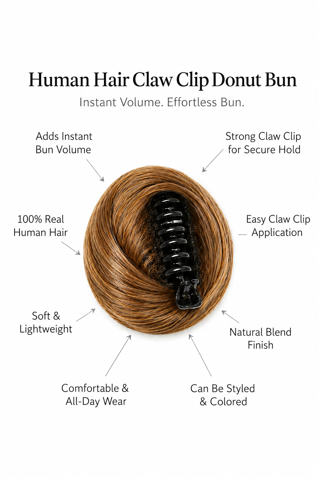 CLAW CLIP DONUT BUN (GOLDEN BROWN)