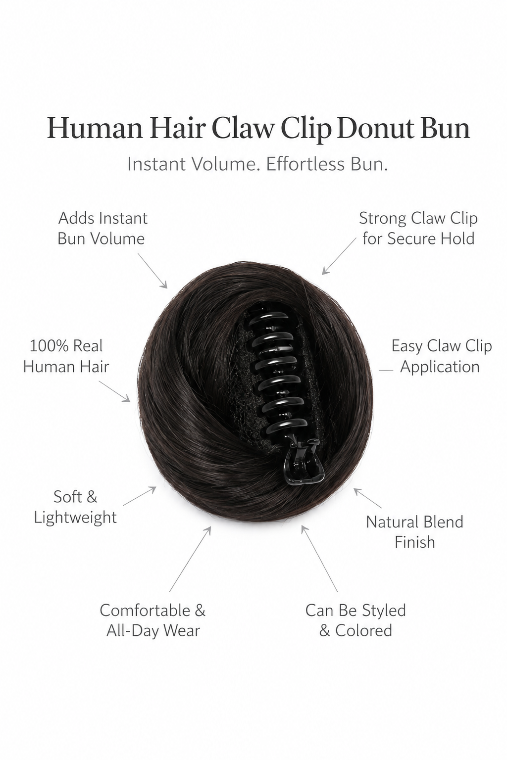 CLAW CLIP DONUT BUN (NATURAL BLACK)