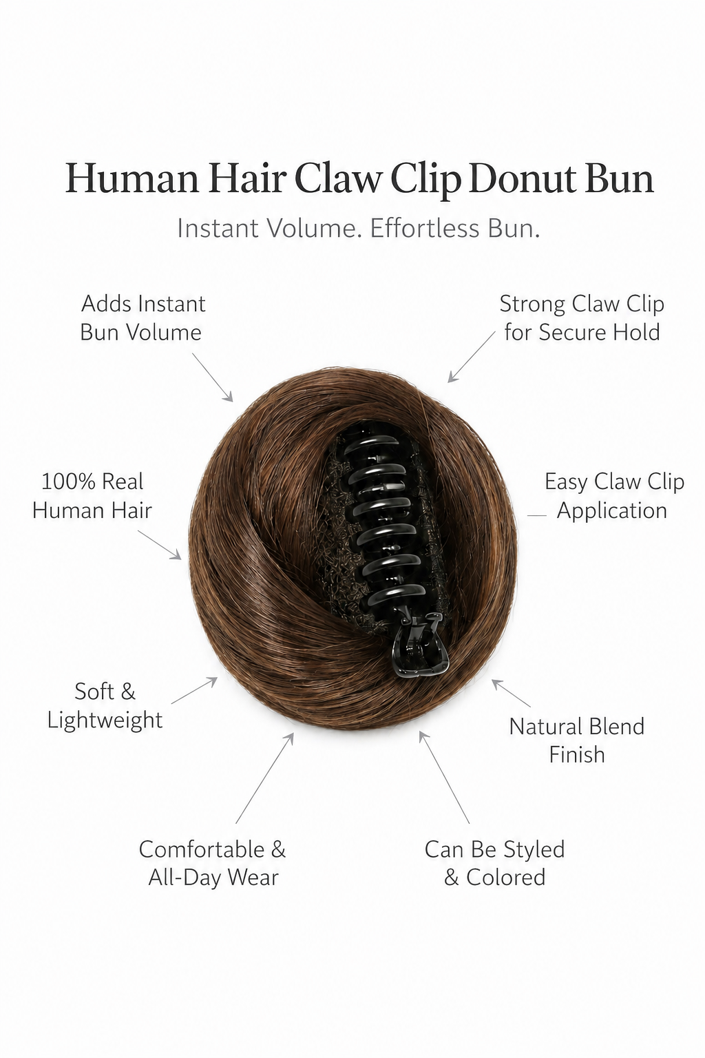 CLAW CLIP DONUT BUN (NATURAL BROWN)