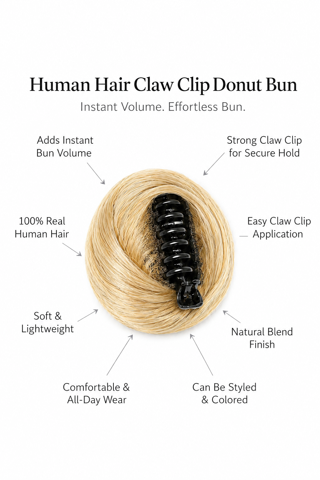 CLAW CLIP DONUT BUN (BLONDE)